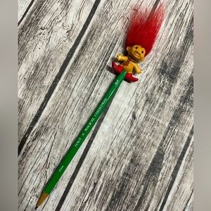VINTAGE Russ Troll Have A Magical Christmas pencil used but great condition